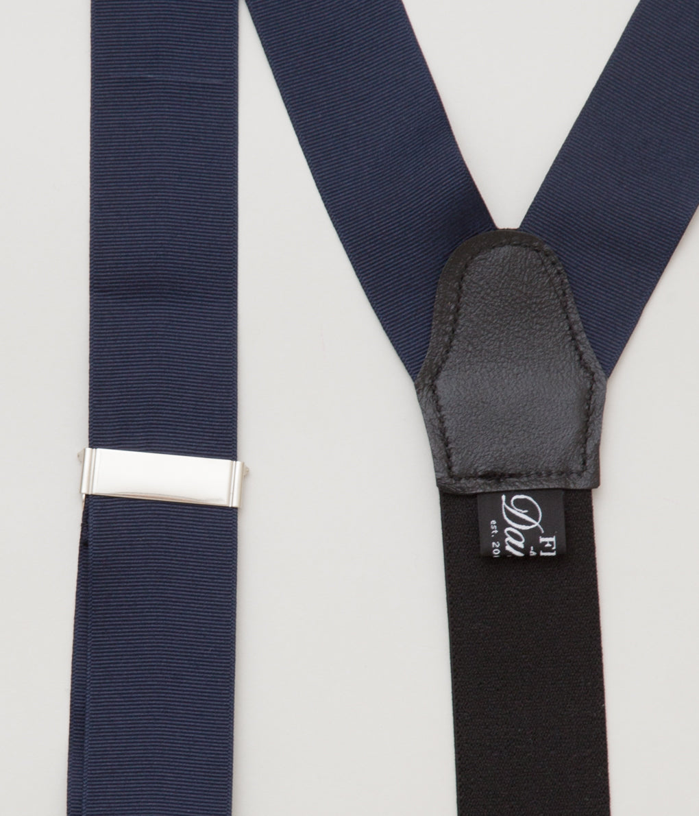 FINE AND DANDY "SUSPENDERS"(NAVY GROSGRAIN SUSPENDERS)