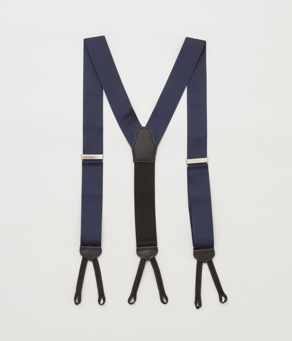 FINE AND DANDY "SUSPENDERS"(NAVY GROSGRAIN SUSPENDERS)