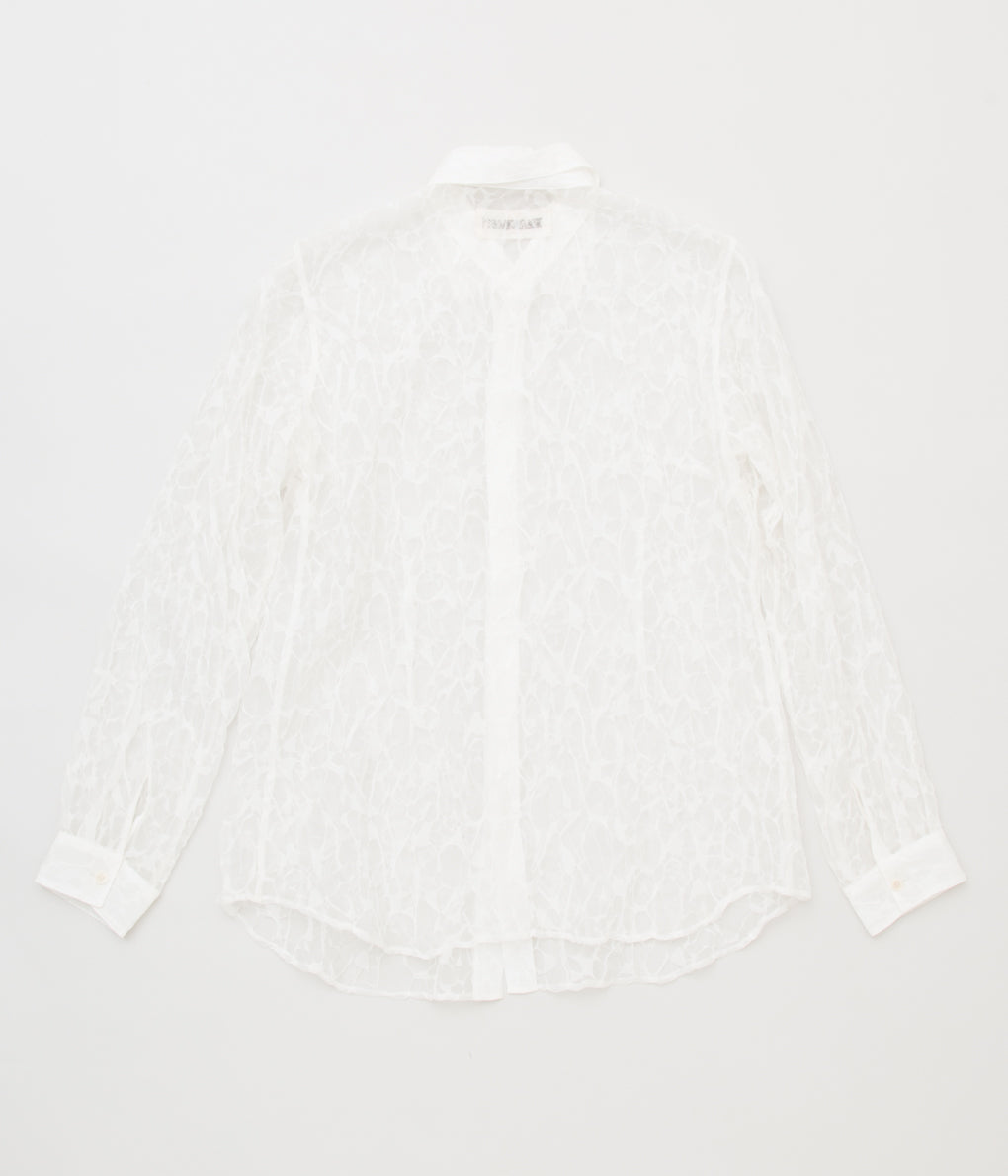 BEAUGAN "BUBBLED ORGANZA SHIRT (SILK 100%)"(OFF WHITE)