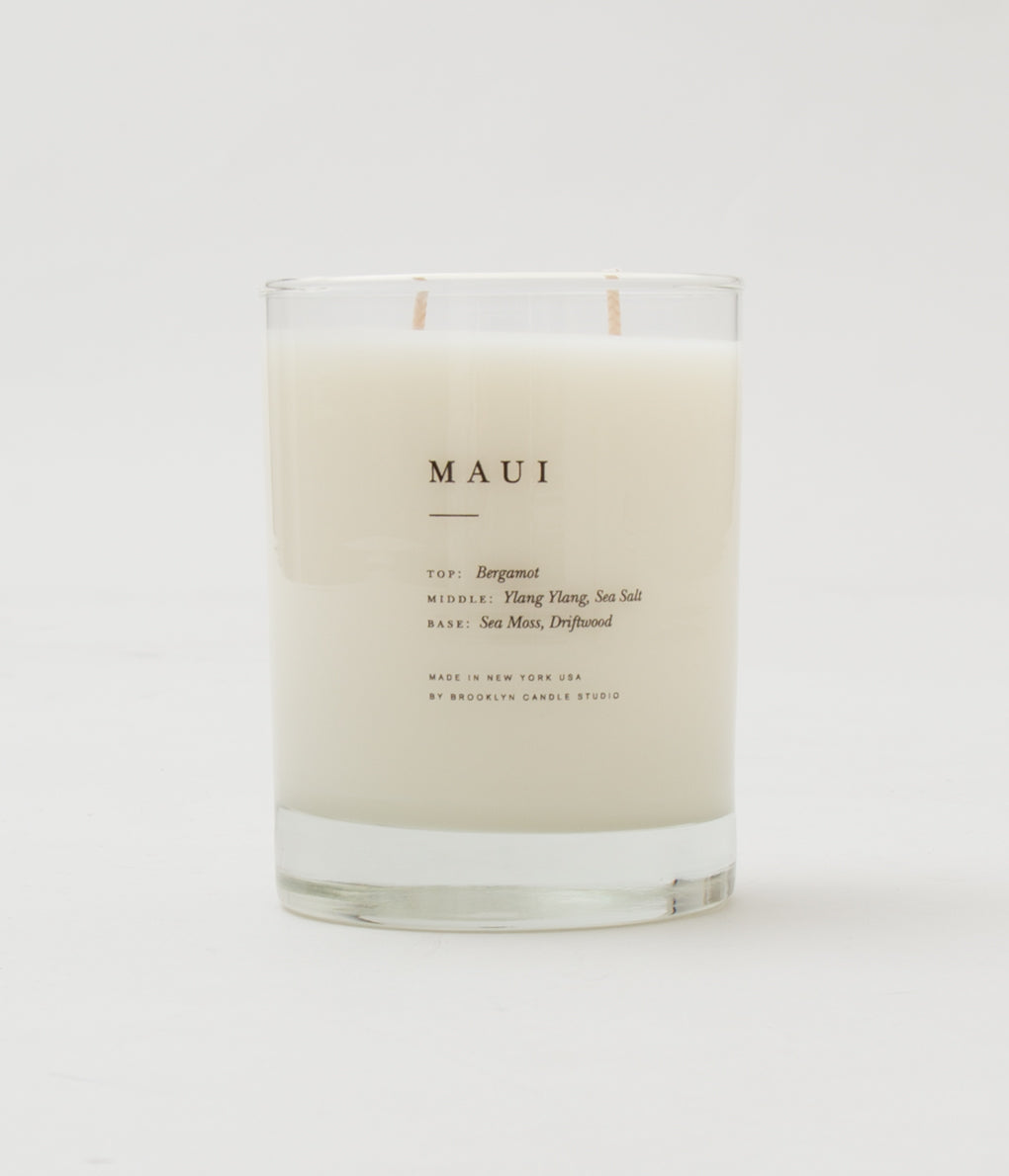 BROOKLYN CANDLE "GLASS 2 WICKS + INDIVIDUAL BOX" (MAUI)