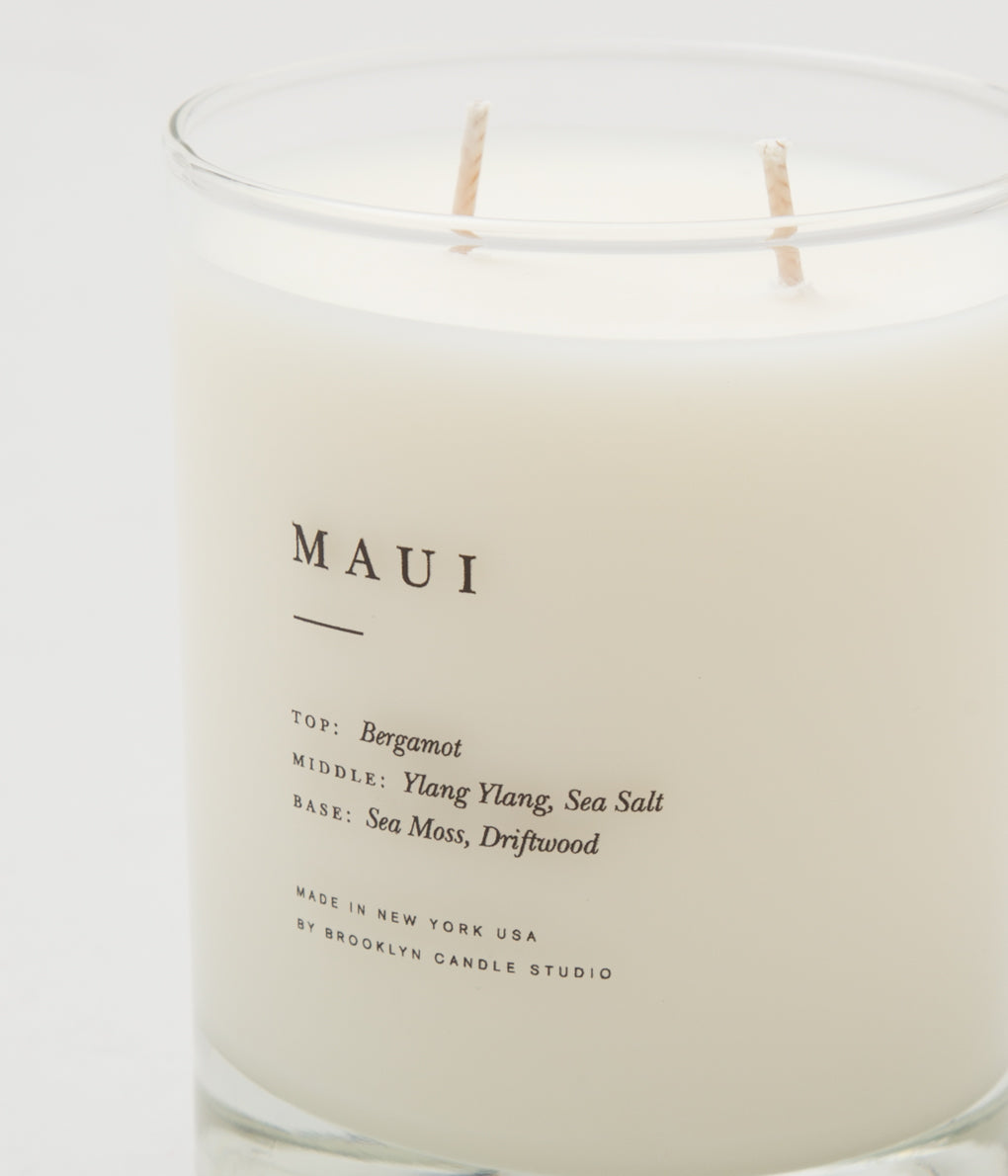 BROOKLYN CANDLE "GLASS 2 WICKS + INDIVIDUAL BOX" (MAUI)