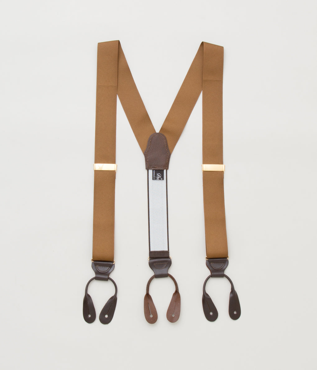 FINE AND DANDY "SUSPENDERS"(BROWN GROSGRAIN SUSPENDERS)