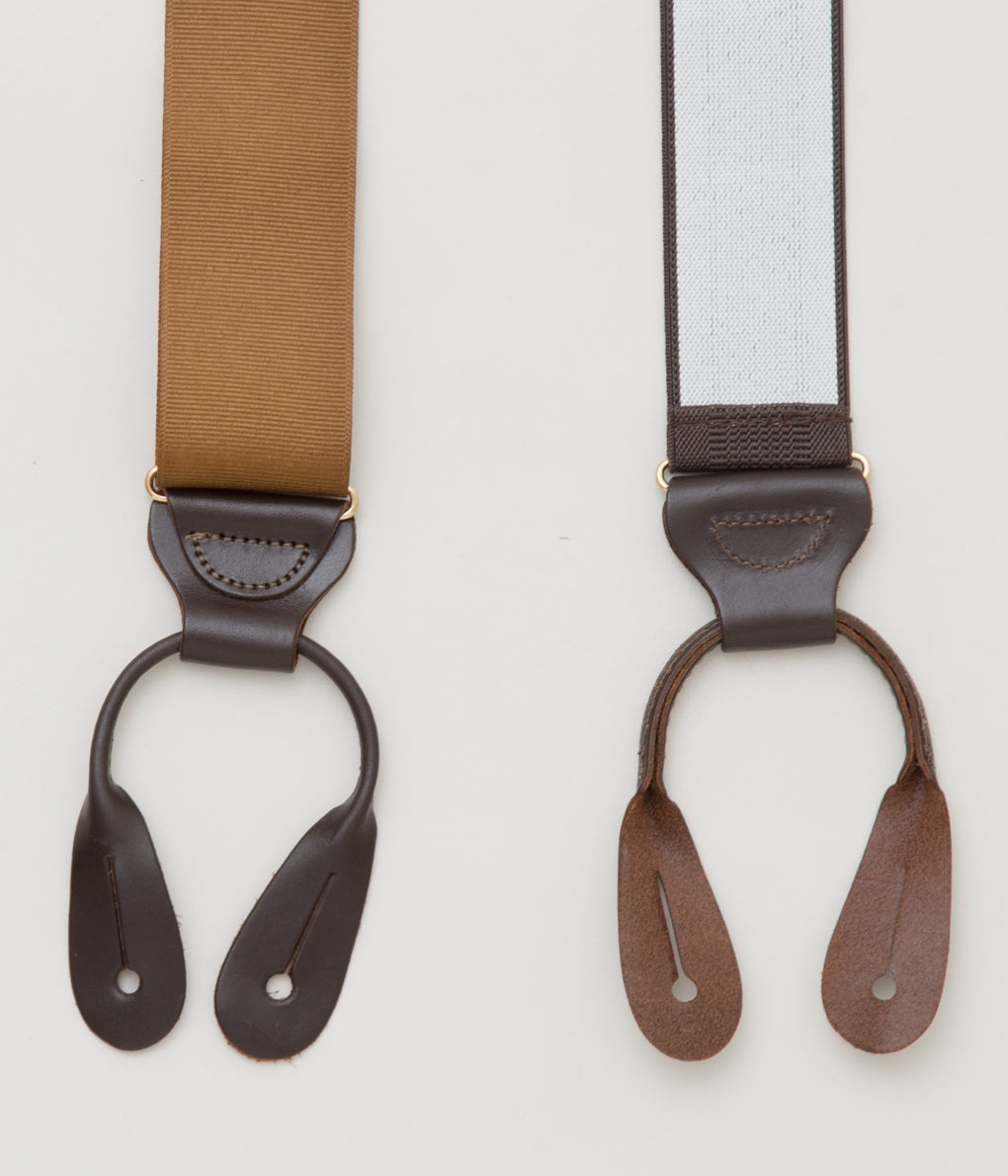 FINE AND DANDY "SUSPENDERS"(BROWN GROSGRAIN SUSPENDERS)