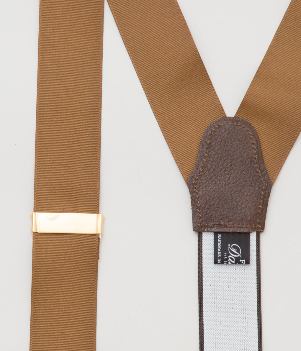 FINE AND DANDY "SUSPENDERS"(BROWN GROSGRAIN SUSPENDERS)