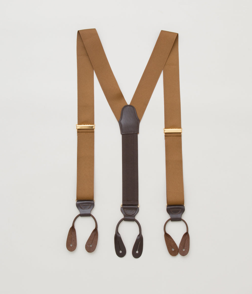 FINE AND DANDY "SUSPENDERS"(BROWN GROSGRAIN SUSPENDERS)