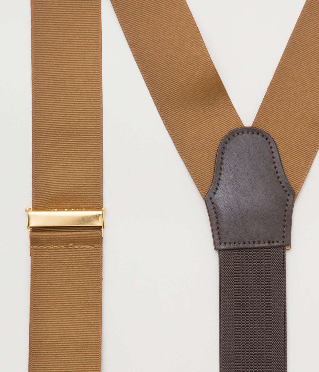 FINE AND DANDY "SUSPENDERS"(BROWN GROSGRAIN SUSPENDERS)