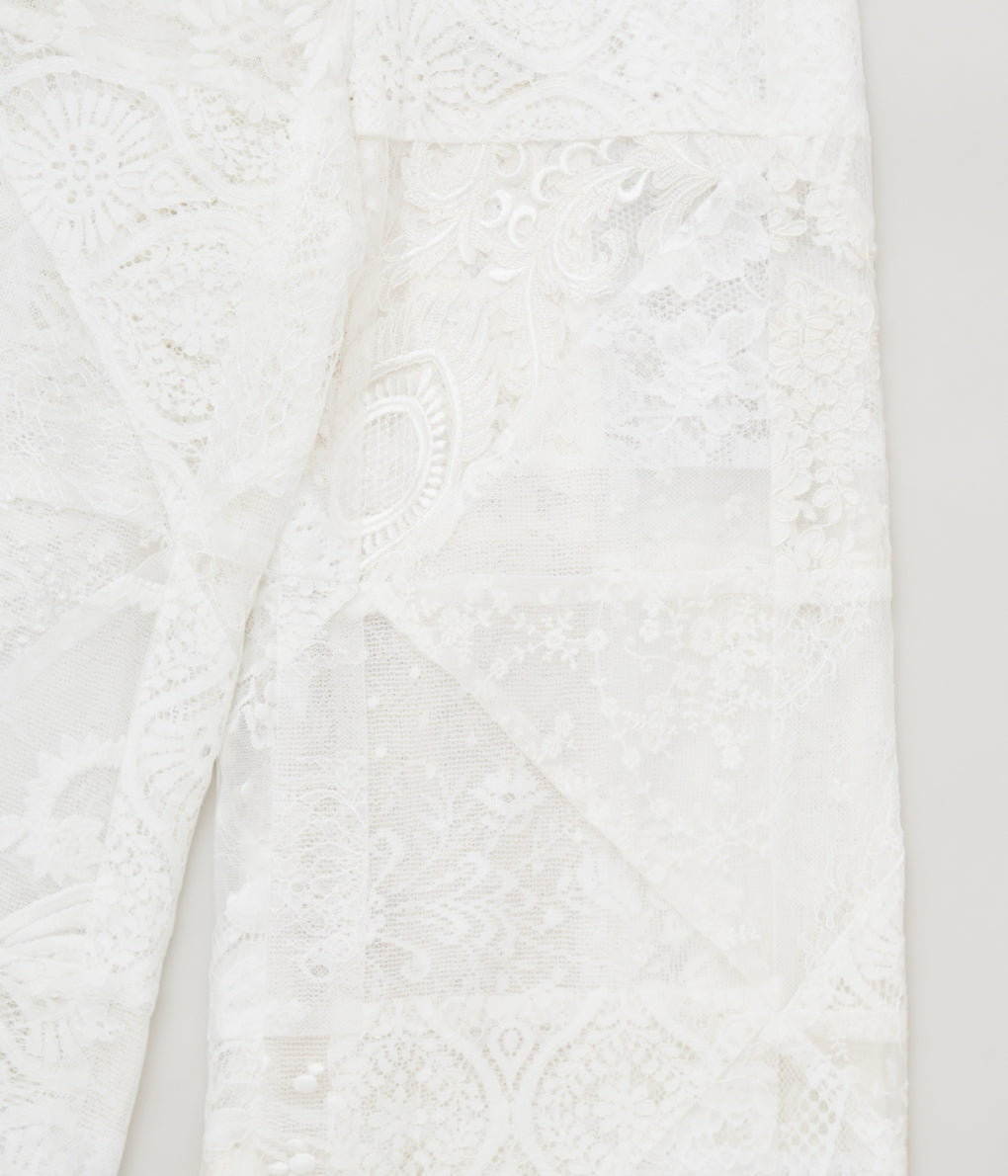 PHOEBE ENGLISH "PATCHWORK LACE TROUSERS"(OFF WHITE)