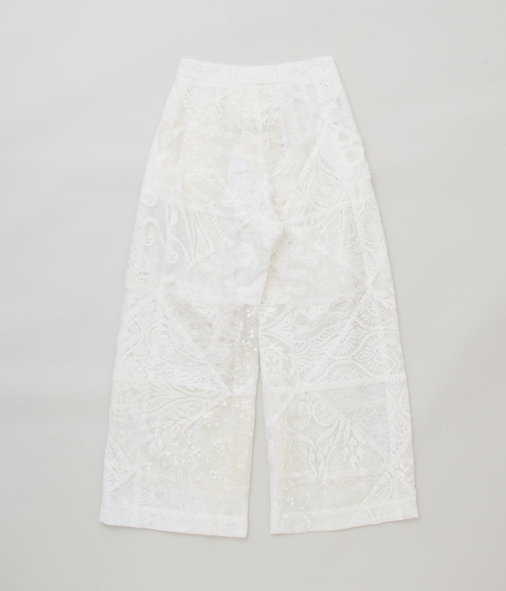 PHOEBE ENGLISH "PATCHWORK LACE TROUSERS"(OFF WHITE)