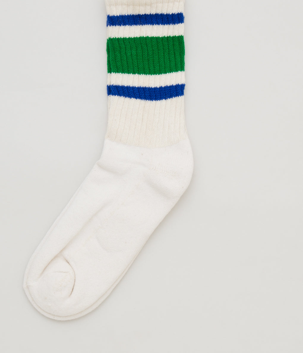AMERICAN TRENCH "RETRO STRIPE SOCK" (KELLY GREEN×ROYAL)