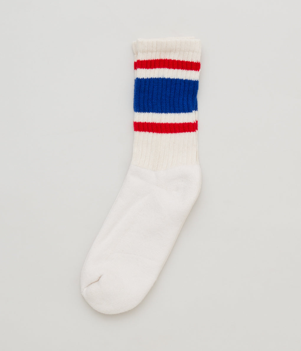 AMERICAN TRENCH "RETRO STRIPE SOCK"(ROYAL×RED)