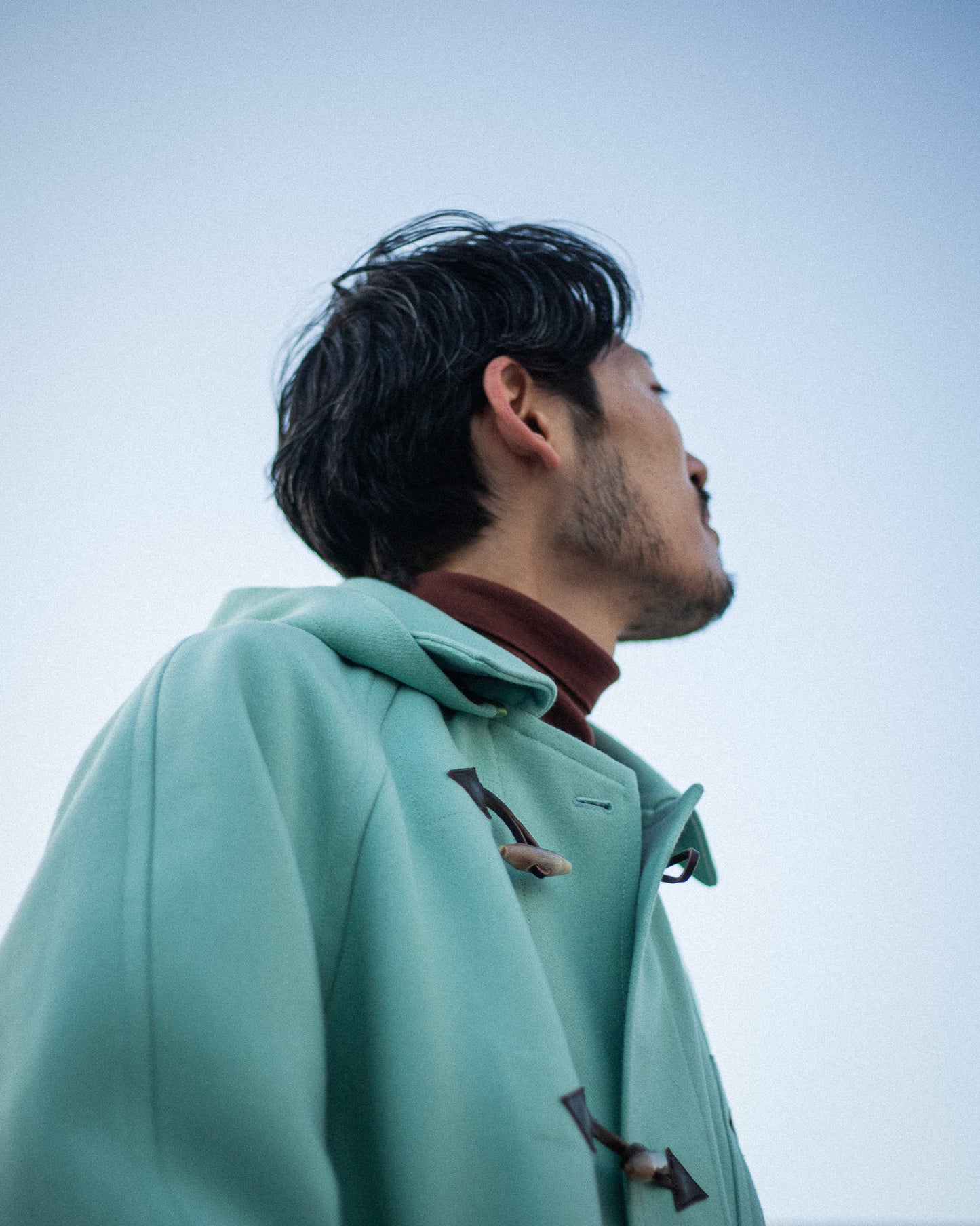 SUN/KAKKE "GRANGE -Joshua Ellis Duffle Coat-"(TURQUOISE)