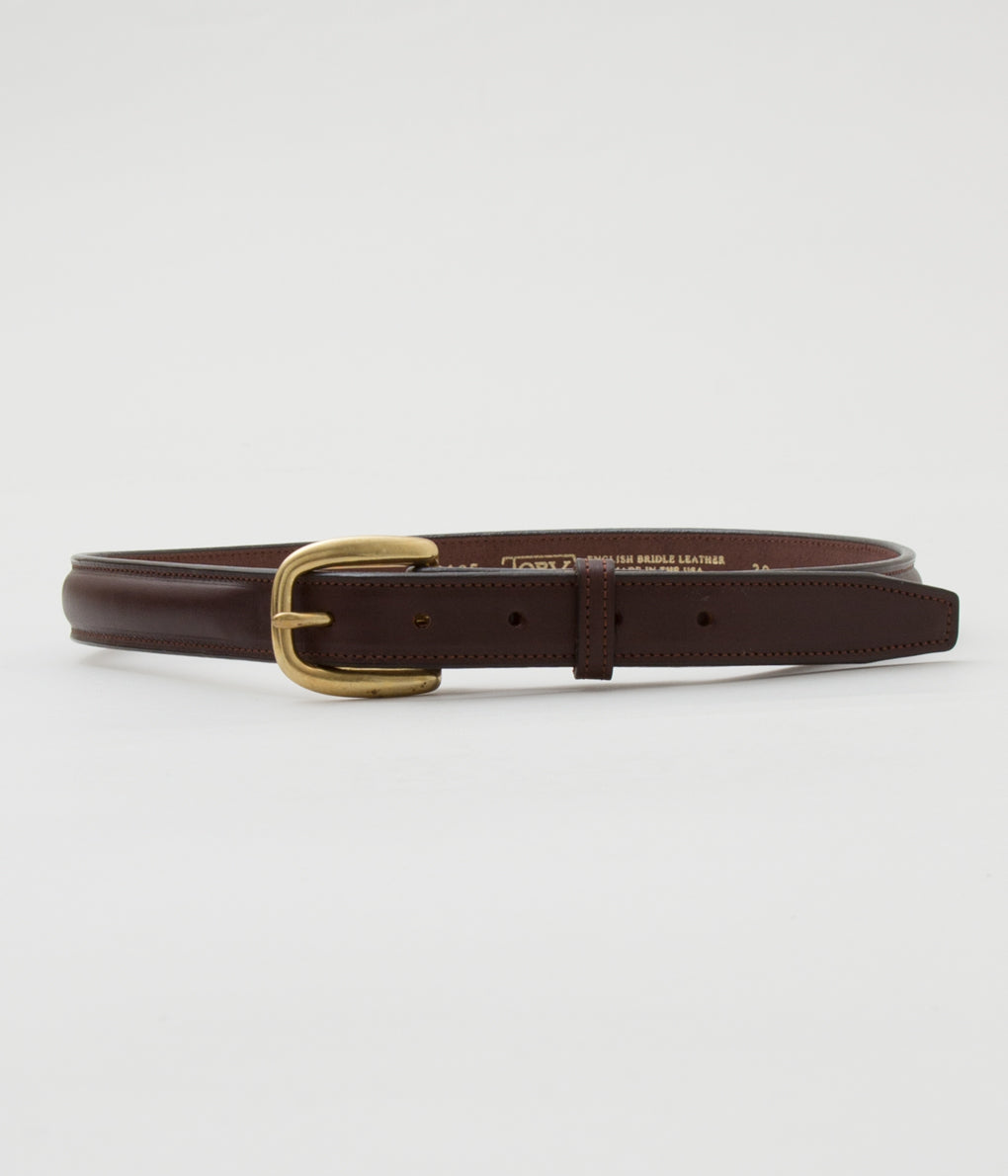 TORY LEATHER ''2165 CLASSIC BRIDLE LEATHER RAISED BELT'' (HAVANA/BRASS)