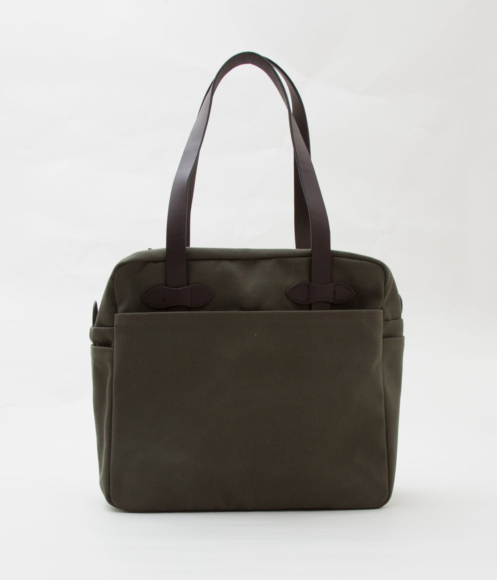 FILSON "TOTE BAG WITH ZIPPER"(OLIVE)