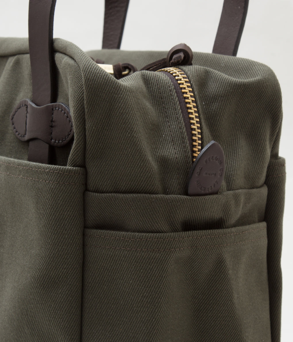 FILSON "TOTE BAG WITH ZIPPER"(OLIVE)