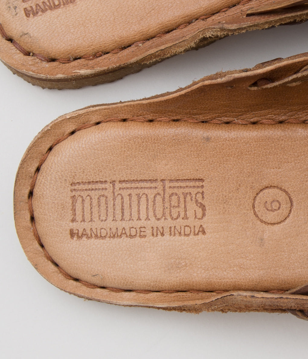 MOHINDERS "WOVEN CITY SLIPPER"(OILED BROWN)