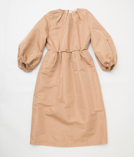 R&D.M.Co - OLDMAN'S TAILOR "SHANTUNG FABRIC SMOCK GUM DRESS"(BROWN)
