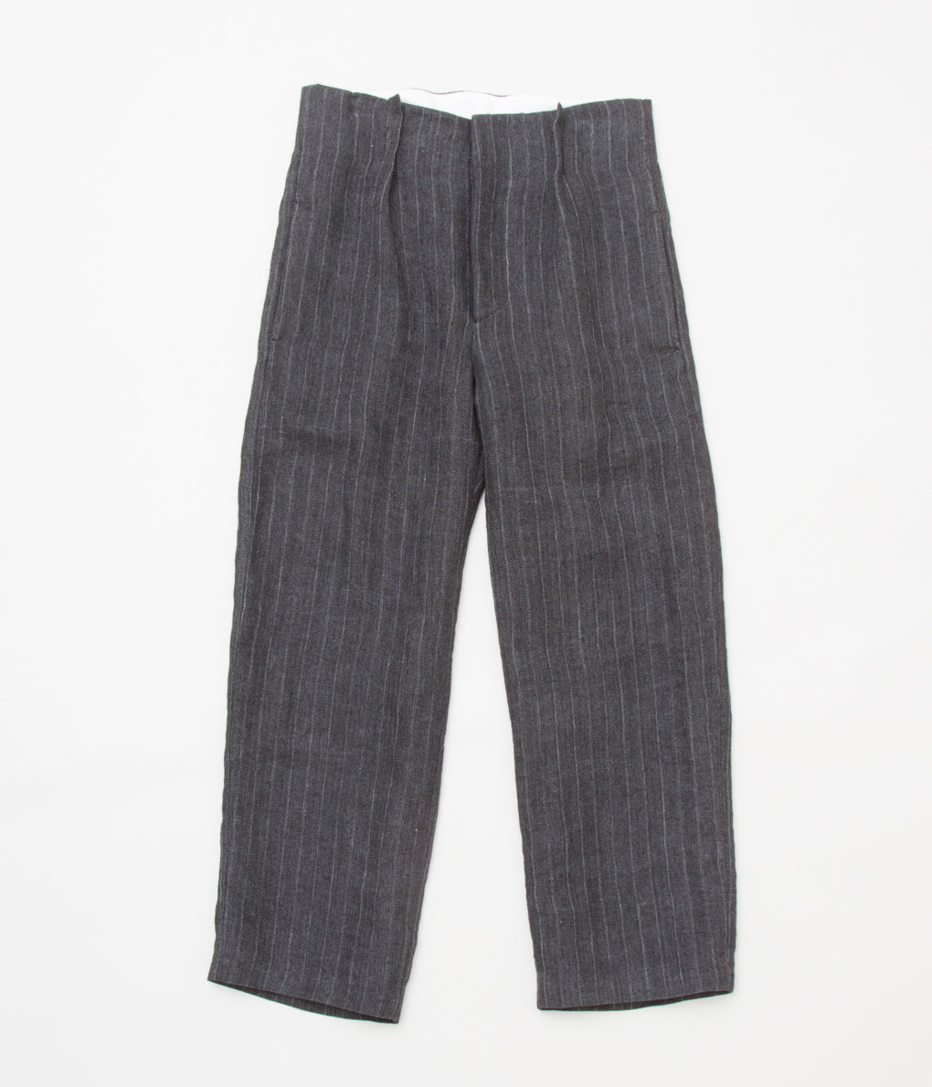 K`ANG "UNISEX PLATED WAIST WIDE FIT TROUSERS"(D.GREY)