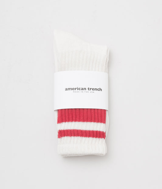 AMERICAN TRENCH "RETRO MONO STRIPE SOCK"(RED)