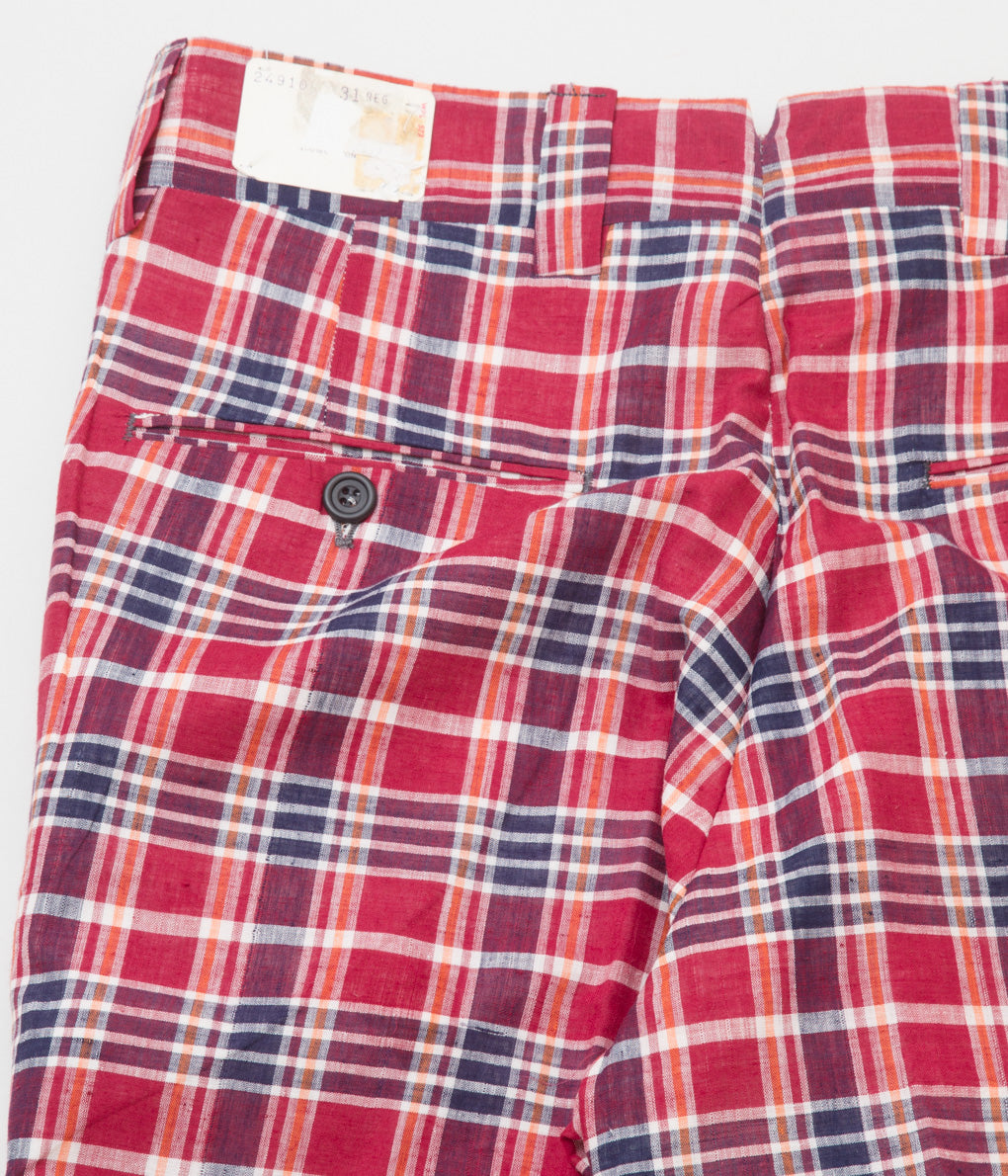 VINTAGE "O'CONNELLS LUCAS-CHELF AUTHENTIC MADRAS CHECK TROUSER" (RED CHECK)
