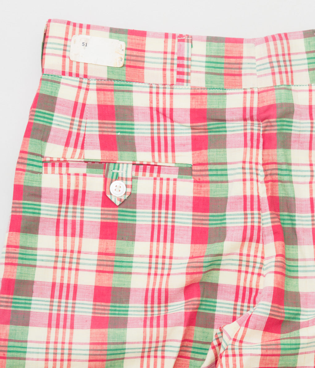 VINTAGE "O'CONELL LUCAS-SHELF MADRAS SHORTS"(RED CHECK)