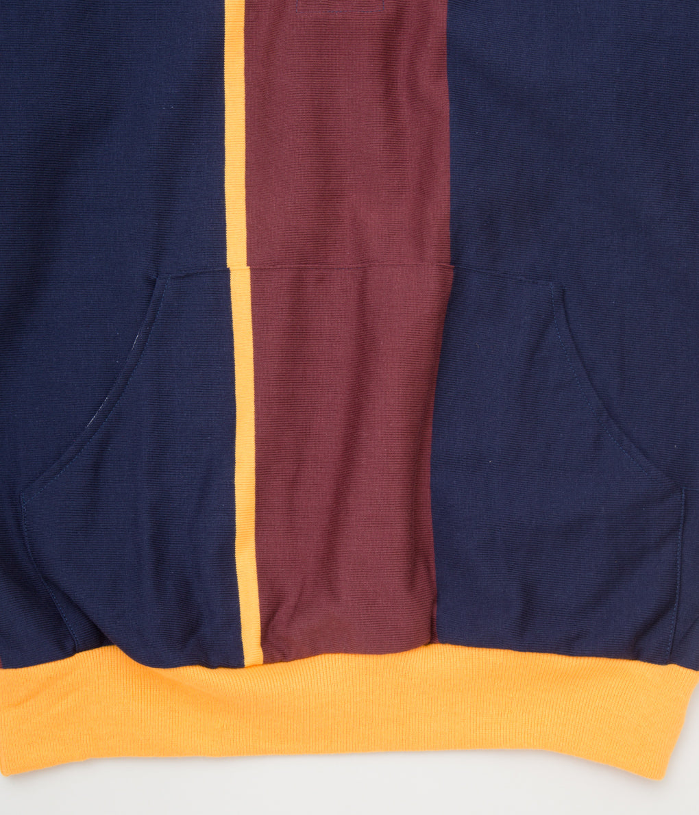 VINTAGE "80'S DEADSTOCK KENNETH GORDON VERTICAL STRIPE RUGBY"(WINE/NAVY/YELLOW)