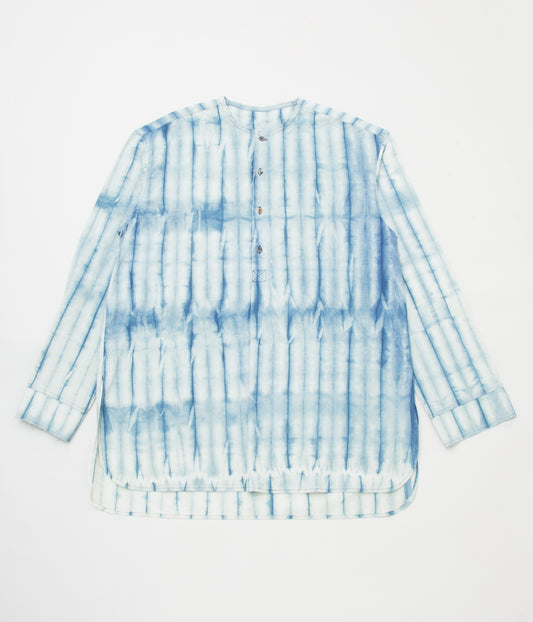 MONAD LONDON "DALTON PO SHIRT (100% NIGERIAN COTTON)"(INDIGO/NATURAL TIE&DYE)