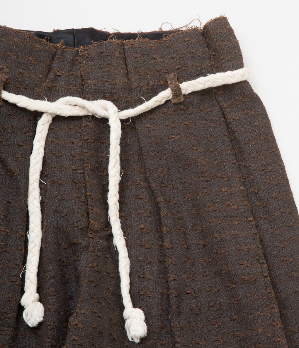 MONAD LONDON "NAKAMURA SHORTS (HANDWOVEN MUD DYED SILK 100%)"(NATURAL BROWN)