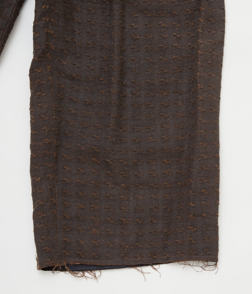 MONAD LONDON "NAKAMURA SHORTS (HANDWOVEN MUD DYED SILK 100%)"(NATURAL BROWN)