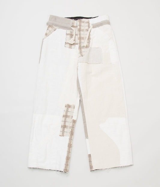 MONAD LONDON "ROBERTS HALF OVERALLS (100% LINEN/WOO/COTTON PATCHED OFF CUTS)"(VARIED/NATURAL)