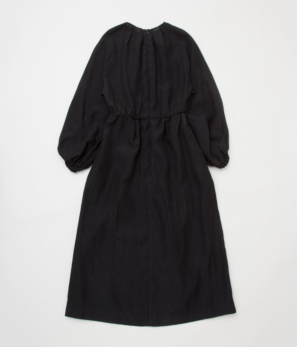 R&D.M.Co - OLDMAN'S TAILOR "DENSELY LINEN SMOCK GUM DRESS"(BLACK)