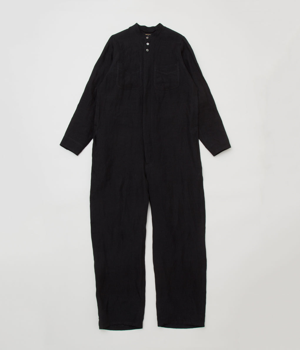 R&D.M.Co - OLDMAN'S TAILOR "DENSELY LINEN JUMP SUIT"(BLACK)