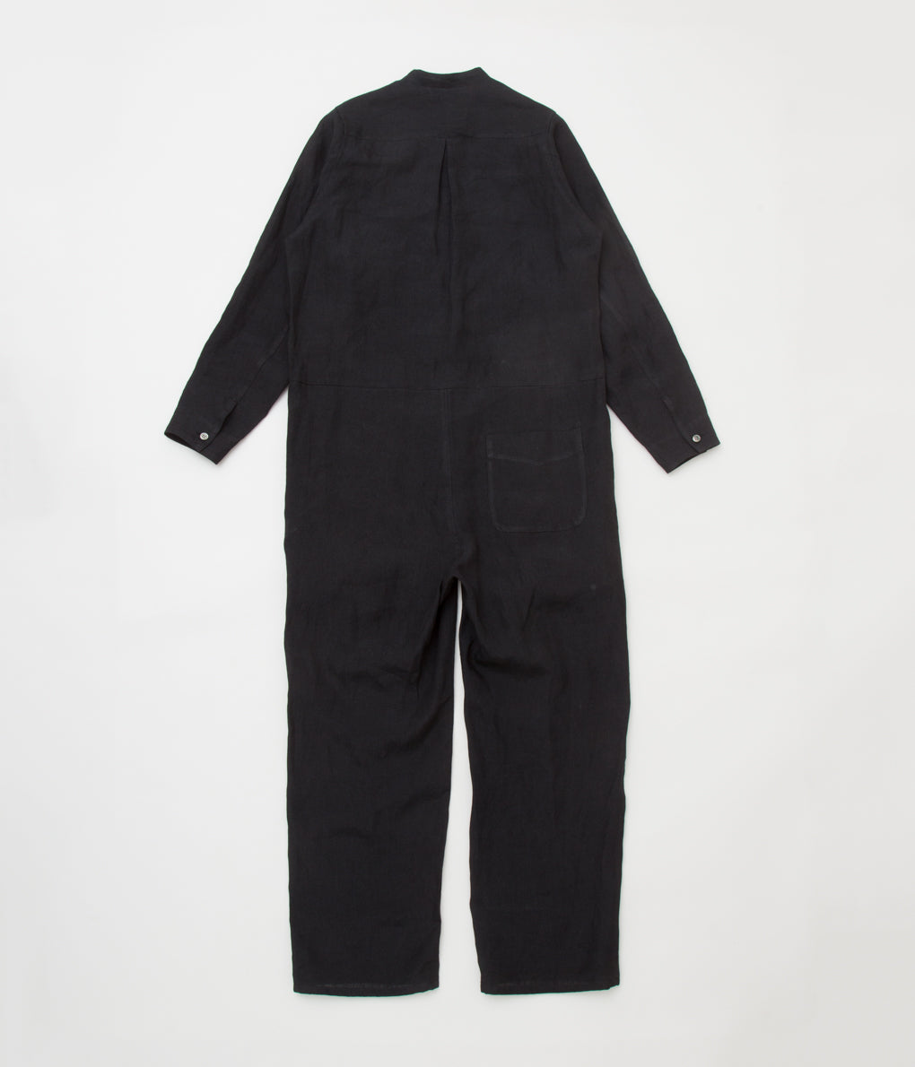 R&D.M.Co - OLDMAN'S TAILOR "DENSELY LINEN JUMP SUIT"(BLACK)