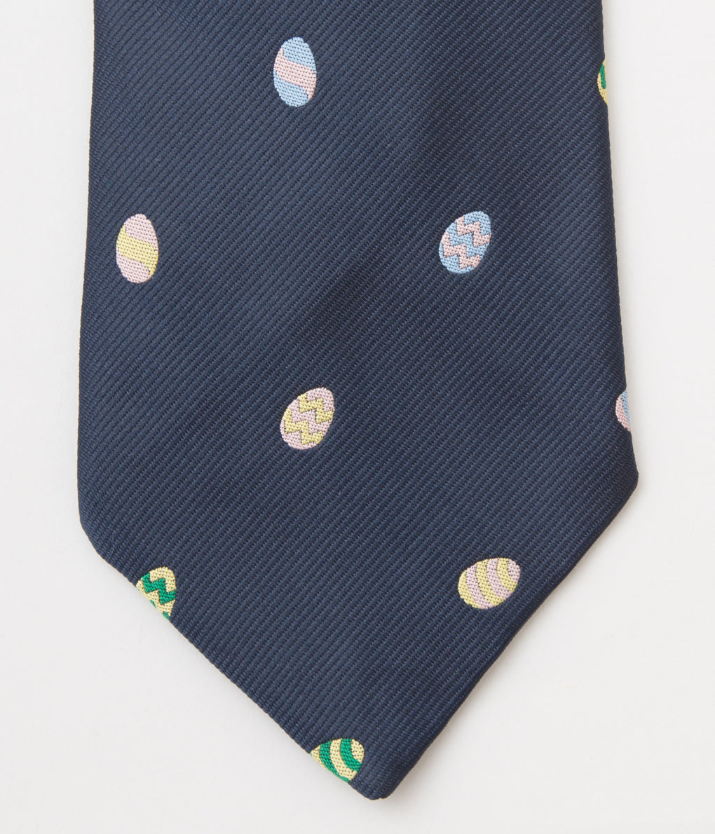 FROM USA "O'CONELL LUCAS-CHELF EMBROIDERED TIE EASTER EGG"(NAVY)