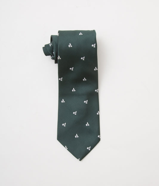 FROM USA "O'CONELL LUCAS-CHELF EMBROIDERED TIE #1"(GREEN)