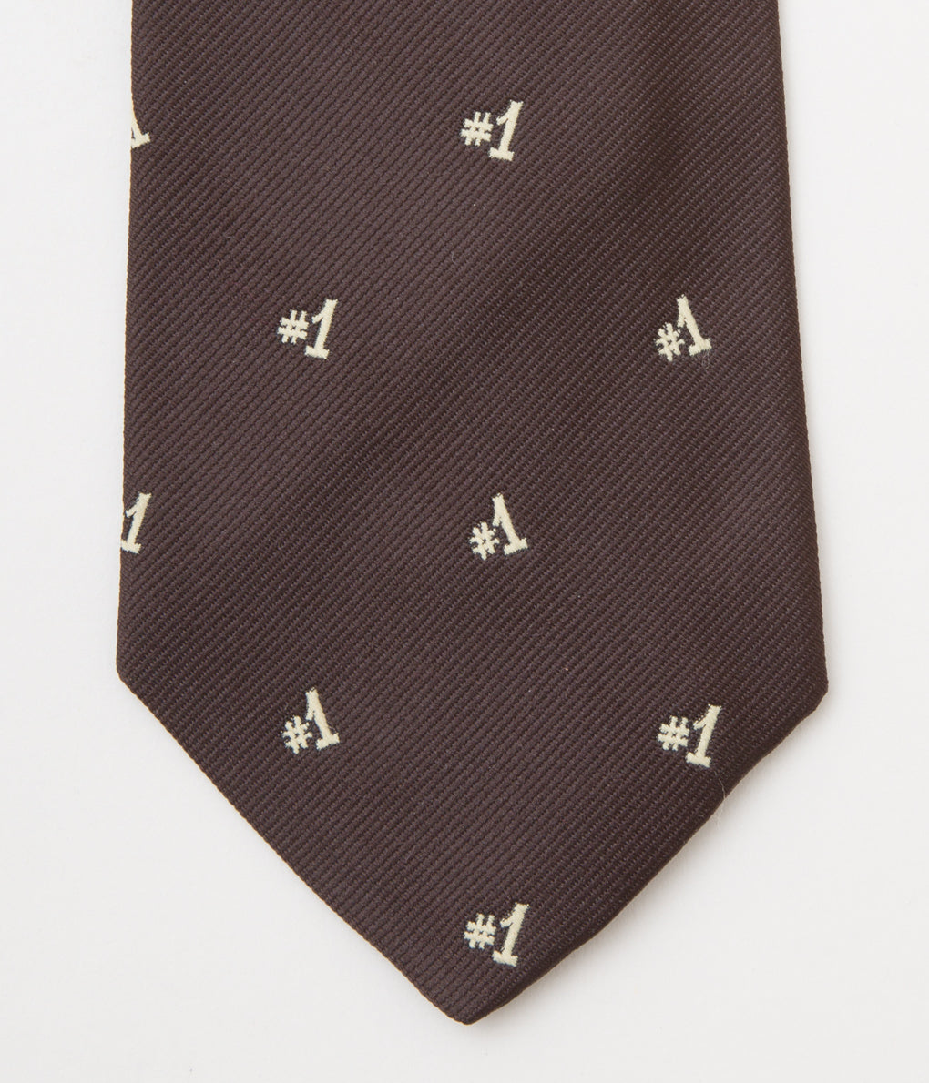 FROM USA "O'CONNELL LUCAS-CHELF EMBROIDERED TIE #1"(BROWN)