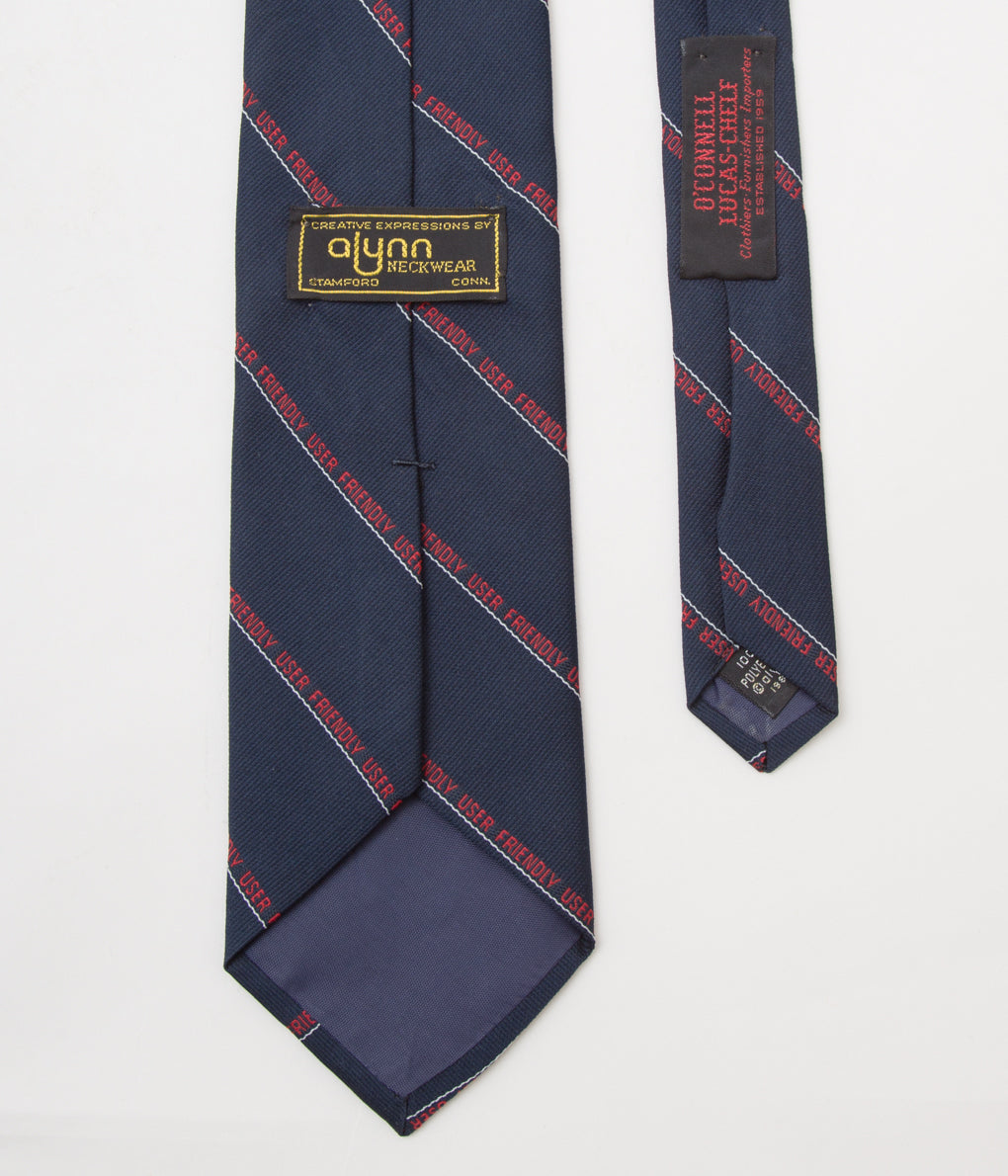 FROM USA "O'CONELL LUCAS-CHELF EMBROIDERED TIE USER FRIENDLY"(NAVY)
