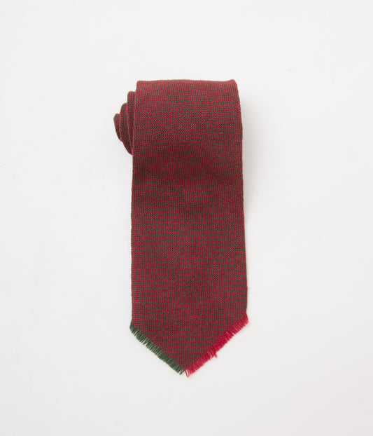 VINTAGE "50'S TEWA WEAVERS HANDLOOMED WOOL TIE"(RED/GREEN)