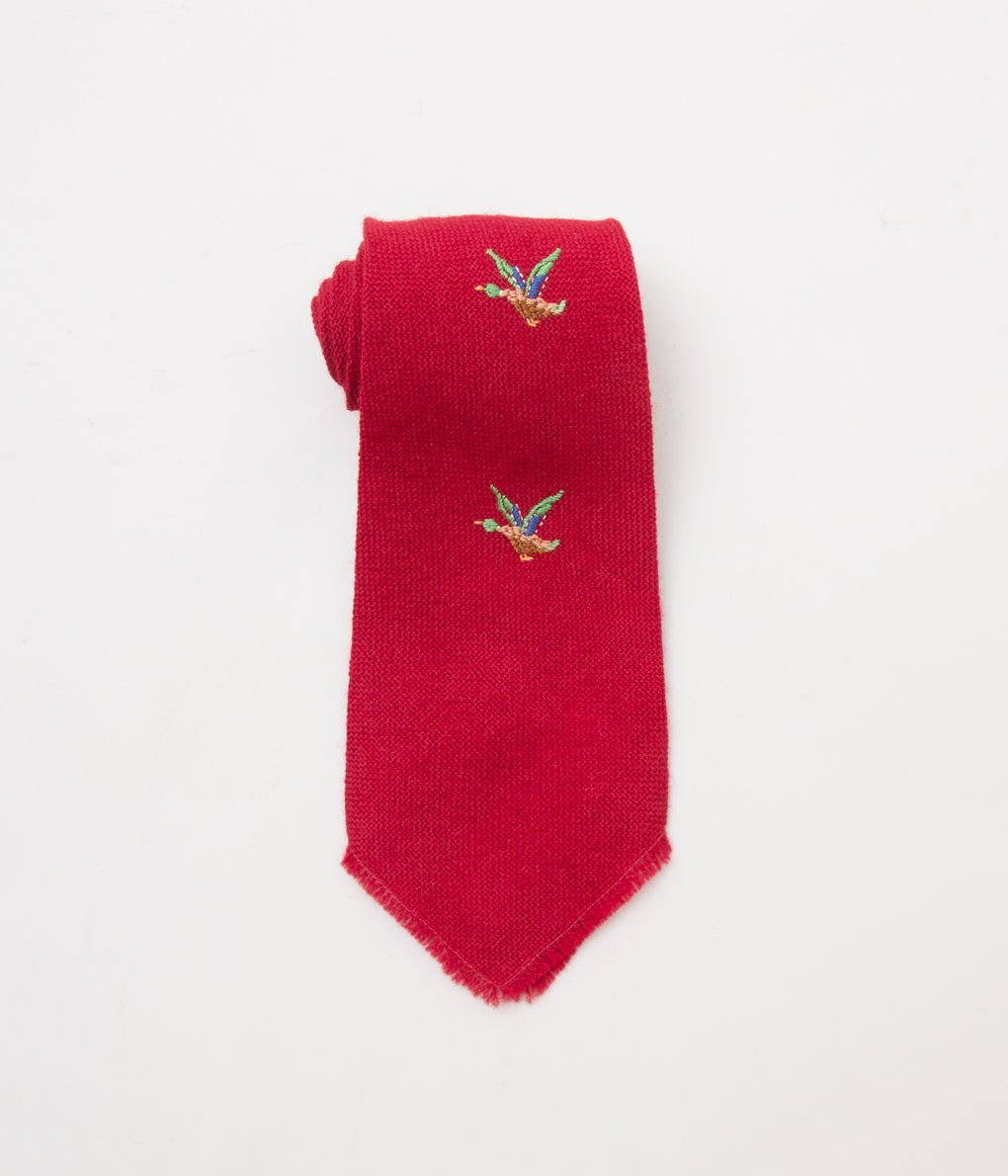 VINTAGE "50'S THE OLD MEXICO SHOP WOOL TIE"(CARDINAL RED)