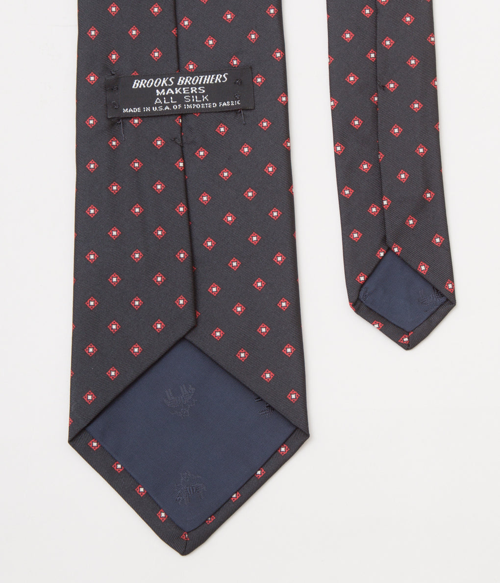 FROM USA "VINTAGE BROOKS BROTHERS PRINT TIE"(BLACK)