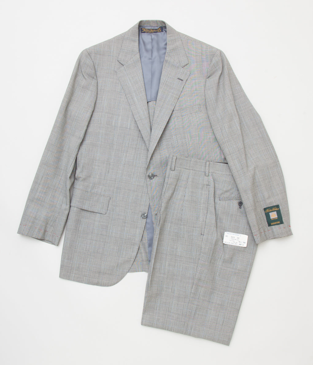 FROM USA "DEAD STOCK BROOKS BROTHERS WOOL GLEN CHECK SUITS(OWN MAKE)"(LT GRAY/BLUE)