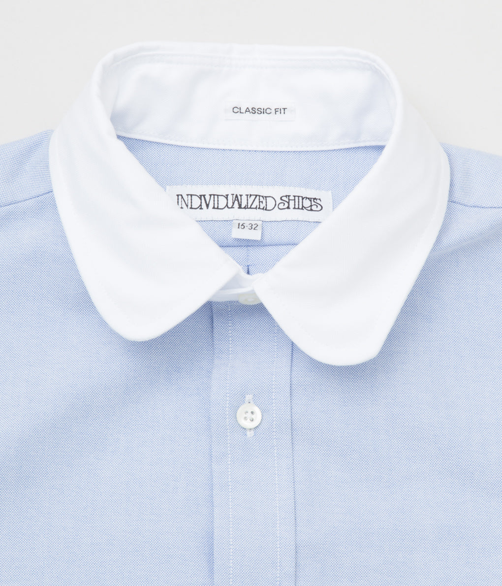 INDIVIDUALIZED SHIRTS "CAMBRIDGE OXFORD (CLASSIC FIT CONTRAST COLLAR SHIRT)"(LIGHT BLUE)
