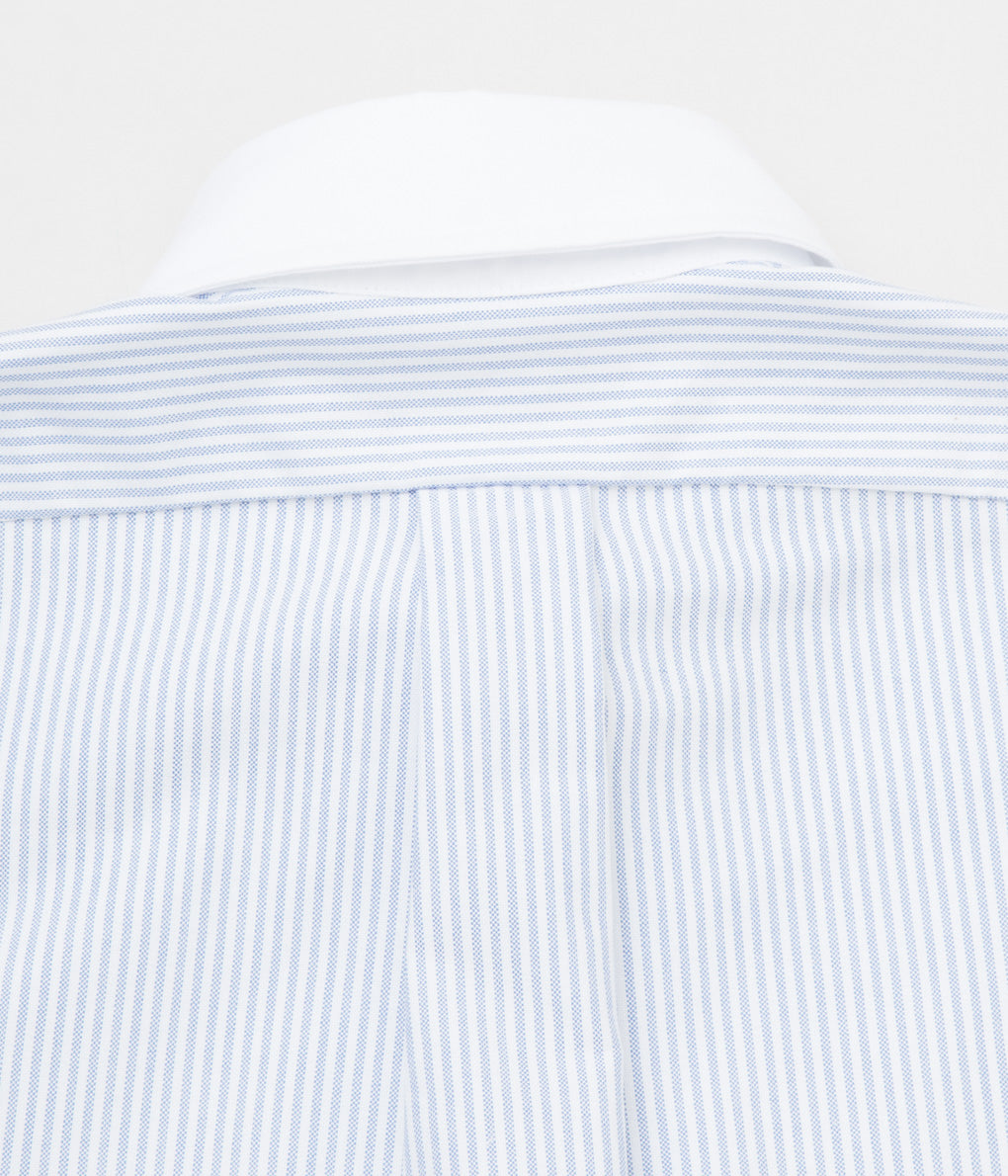INDIVIDUALIZED SHIRTS "CANDY STRIPE (CLASSIC FIT CONTRAST COLLAR SHIRT)"(LIGHT BLUE)