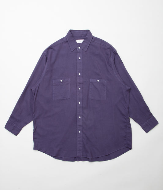 HERILL "COTTON CASHMERE BRUSH WORK SHIRTS"(PURPLE BLUE)