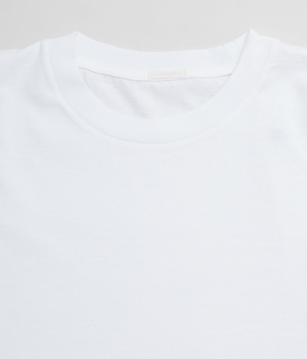 COMOLI "空紡天竺 長袖Tシャツ"(WHITE)
