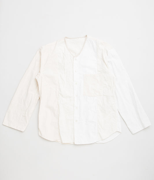 OLIVER CHURCH "PACHWORK SOFT SHIRT (NATURAL LINEN/ COTTON)"(NATURAL MIX)