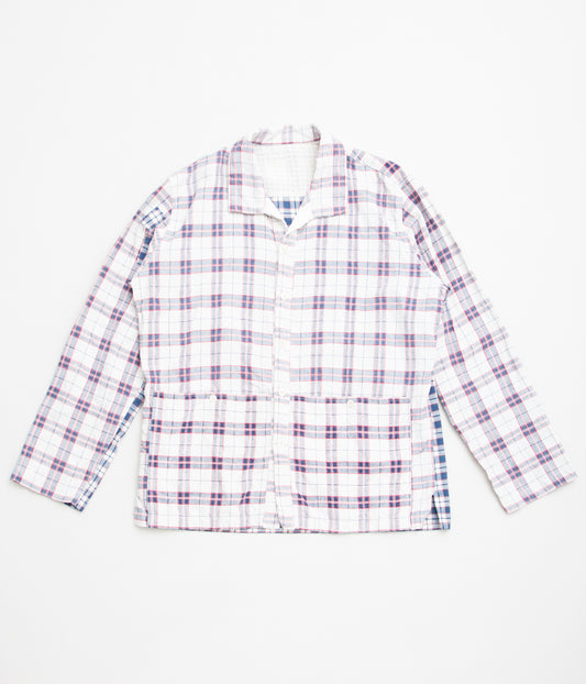 OLIVER CHURCH "POCKETS SHIRT (PATCWORK ANTIQUE KELSCH)"(RED CHECKS/PLAID PATCWORK)