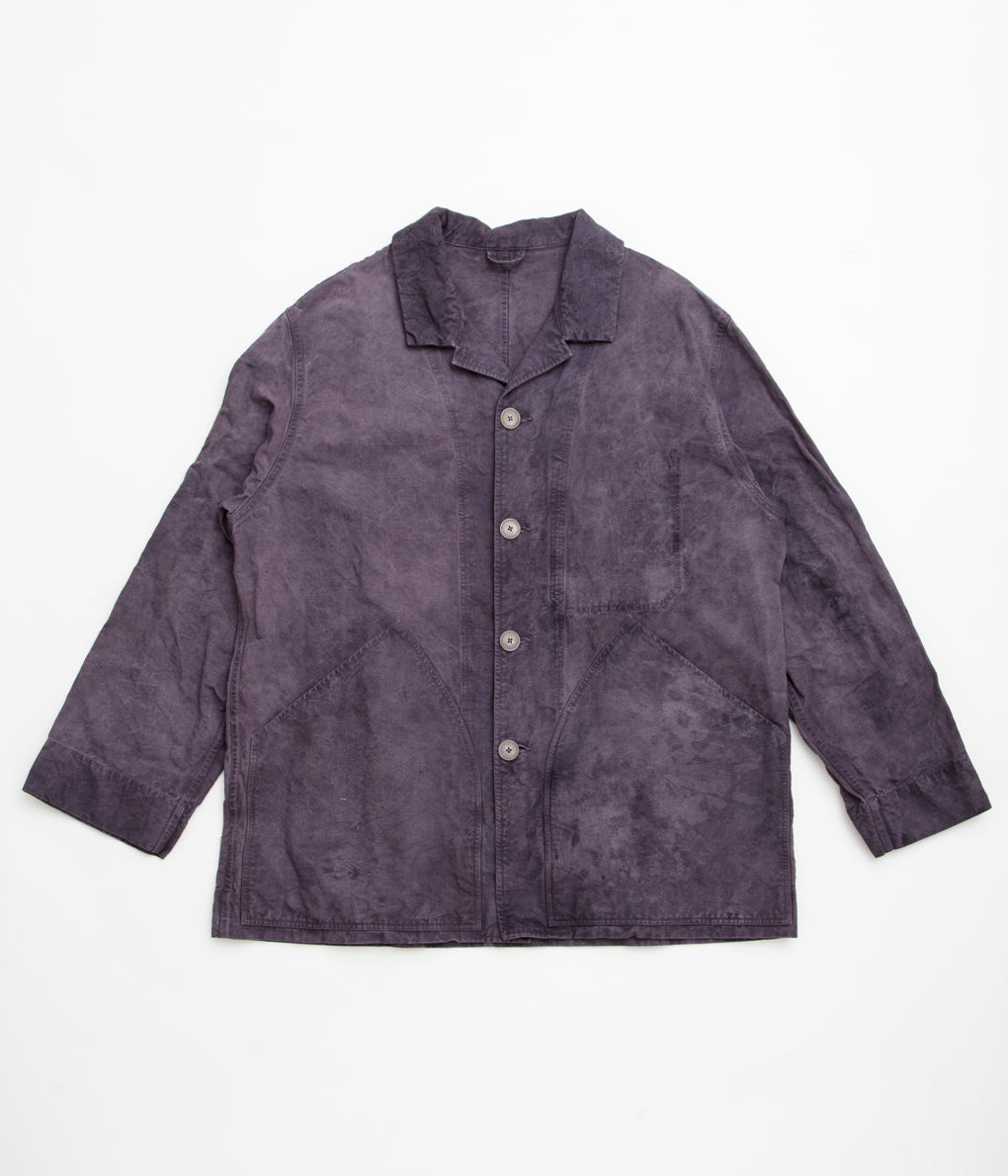 OLIVER CHURCH "BIG JACKET (FRENCH LINEN/ COTTON ANTHRACITE)"(DYED ANTHRACITE)