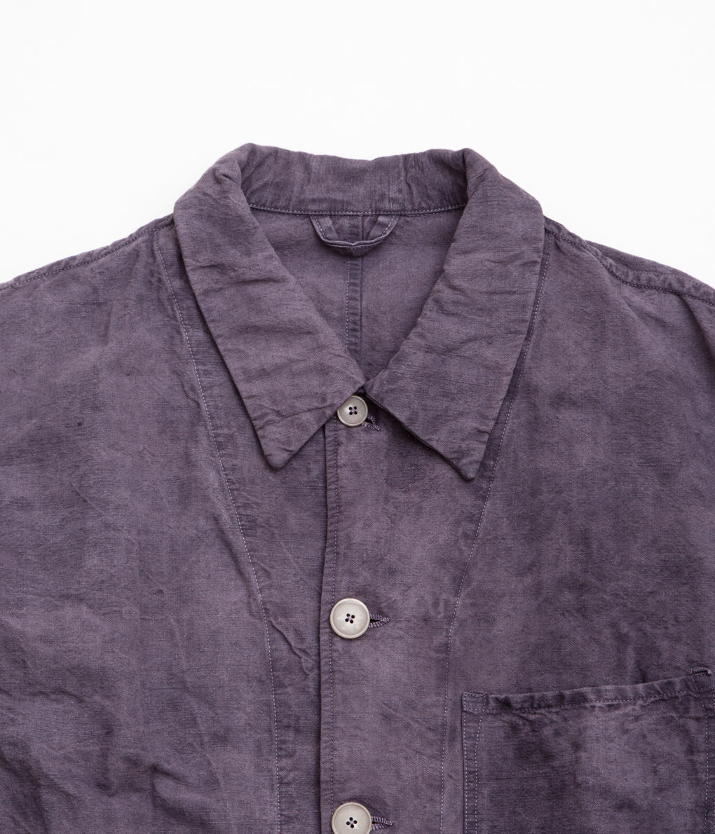 OLIVER CHURCH "3 POCKET JACKET (FRENCH LINEN/ COTTON ANTHRACITE)"(DYED ANTHRACITE)