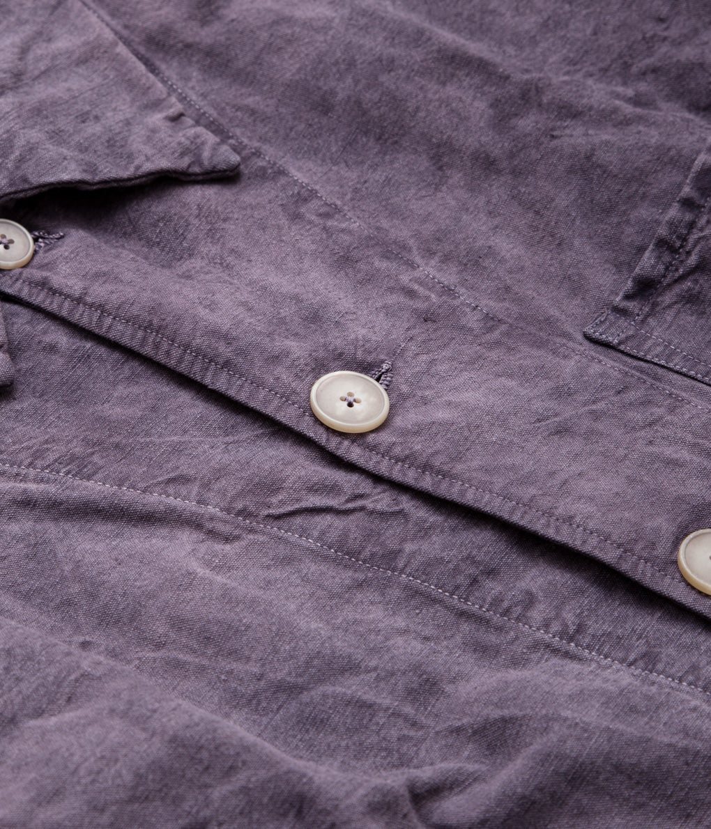 OLIVER CHURCH "3 POCKET JACKET (FRENCH LINEN/ COTTON ANTHRACITE)"(DYED ANTHRACITE)