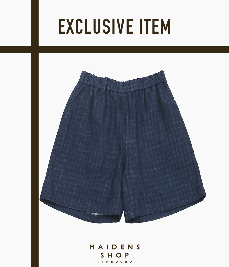 GORSCH ''DOUBLE SIDED GAUZE EASY SHORTS'' (NAVY CHECK)